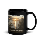 Psalm 46:10 Bible Verse, Sunset Glory Black Mug