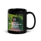 Rev 3:20 Bible Verse, Garden Doorway Black Mug