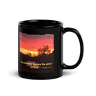 Psalm 19:1 Bible Verse, Sunset Glory Black Glossy Mug