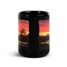 Psalm 19:1 Bible Verse, Sunset Glory Black Glossy Mug