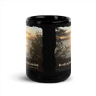 Psalm 46:10 Bible Verse, Sunset Glory Black Mug