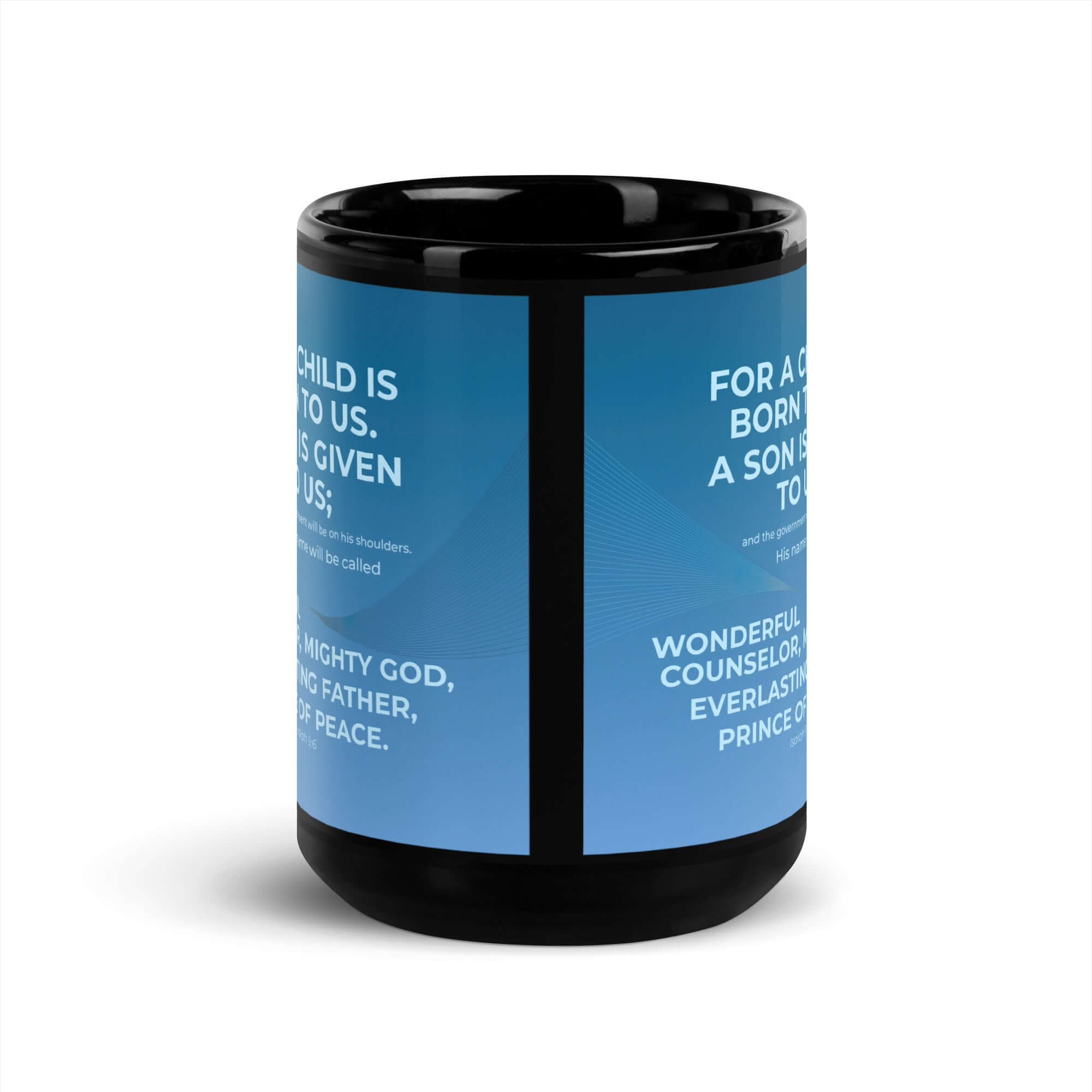 Isaiah 9:6 - Bible Verse, Everlasting Father Black Glossy Mug