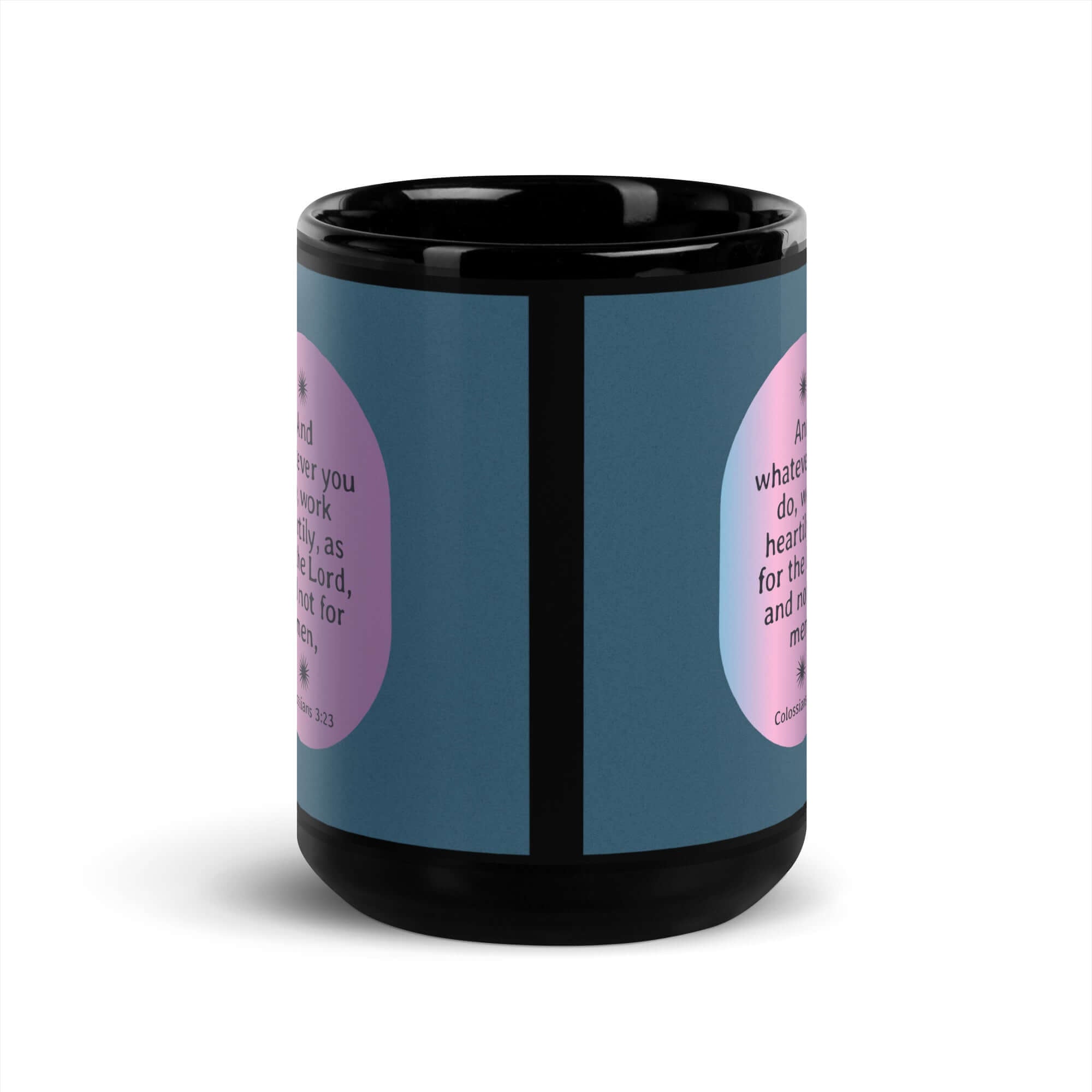 Col 3:23 - Bible Verse, work heartily Black Glossy Mug