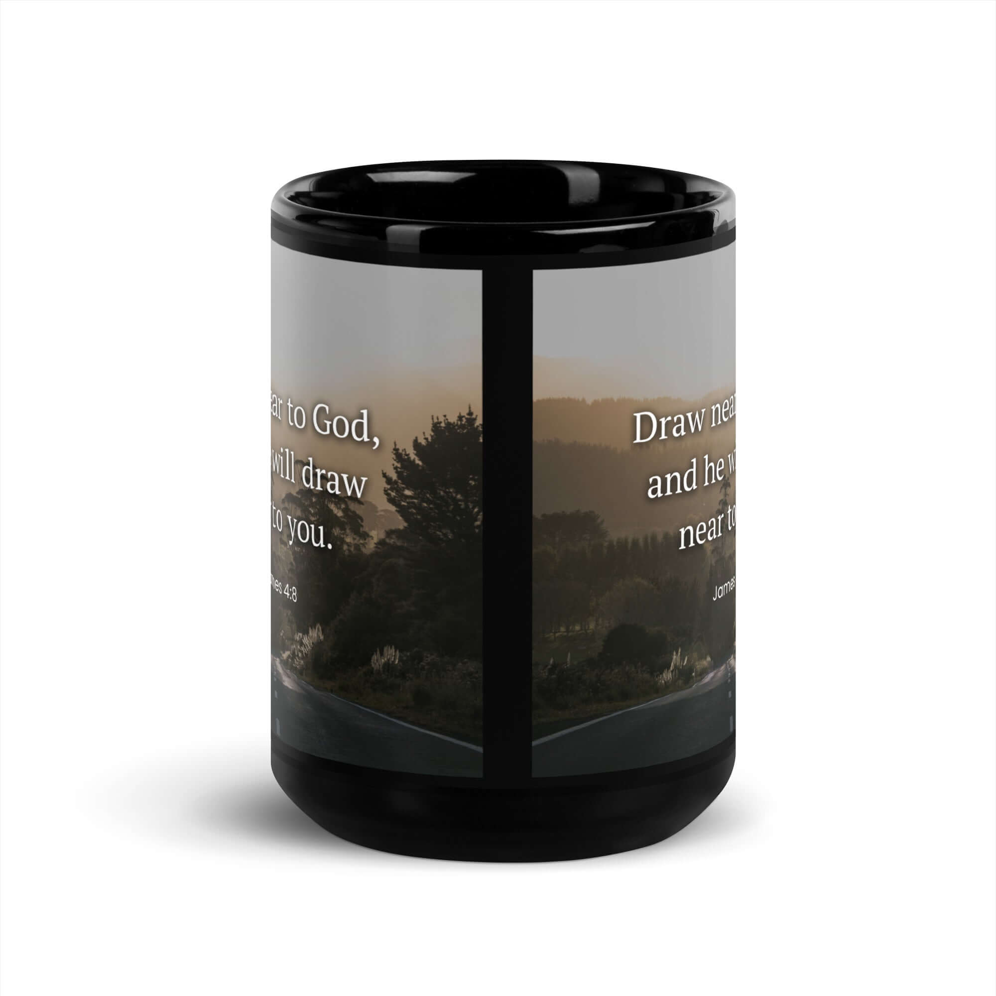 James 4:8 Bible Verse, Cleanse your Black Glossy Mug