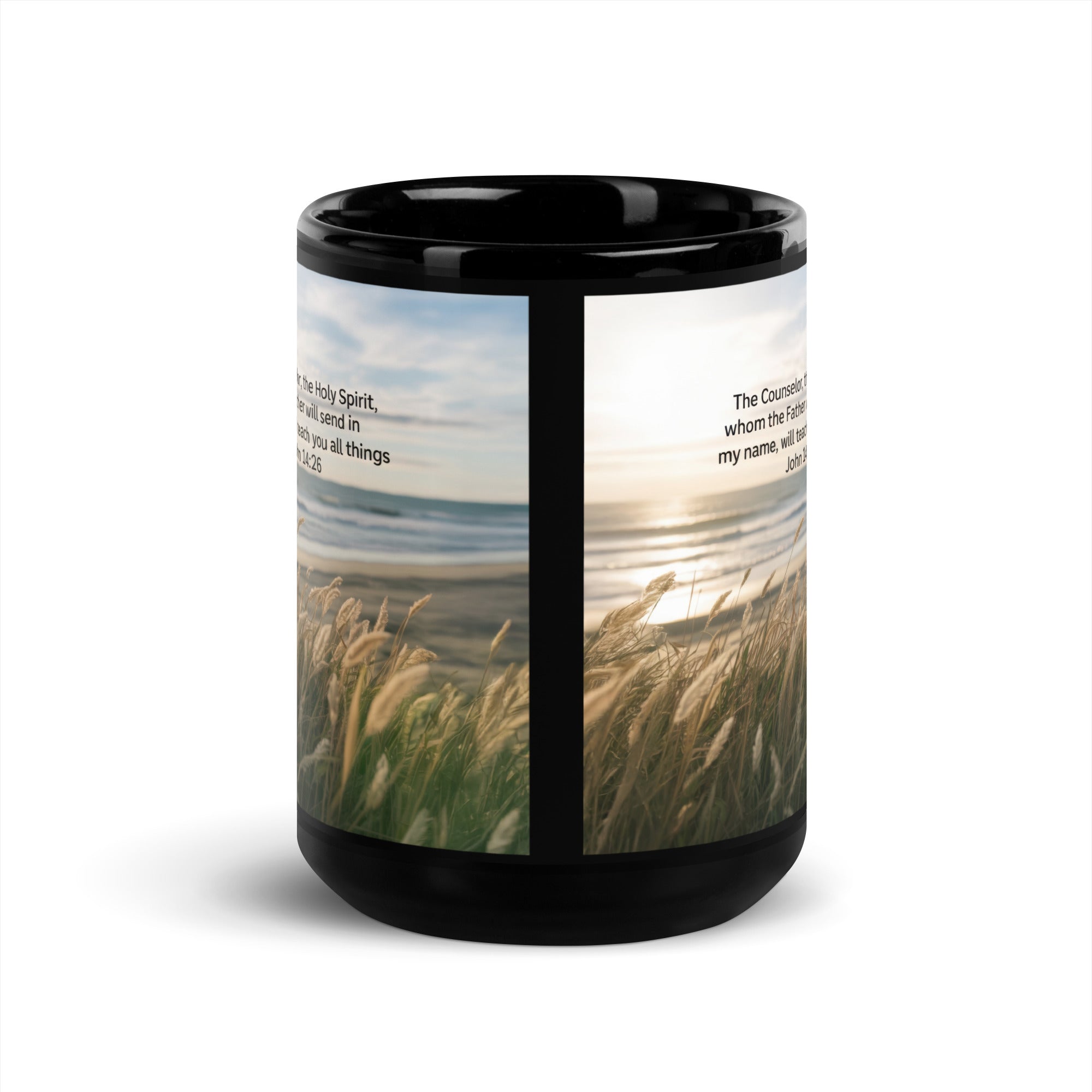 John 14:26 Bible Verse in my name Black Glossy Mug