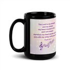 Psalm 28:7 - Bible Verse, I will praise Him Black Glossy Mug