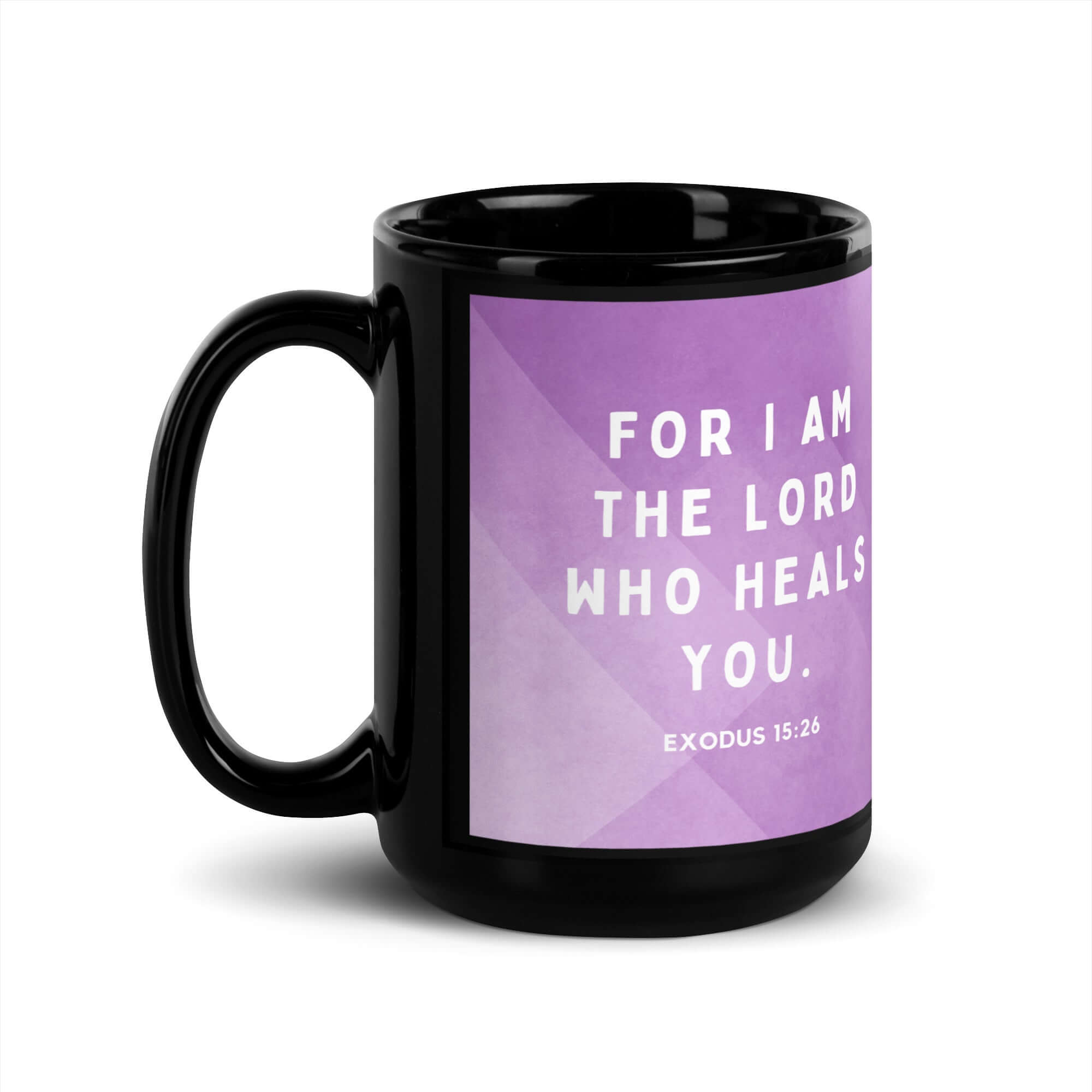 Exodus 15:26 Bible Verse, in his eyes Black Glossy Mug