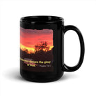 Psalm 19:1 Bible Verse, Sunset Glory Black Glossy Mug