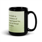 Heb 11:1 - Bible Verse, faith is assurance Black Glossy Mug