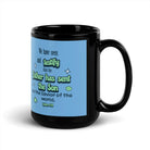 1 John 4:14 - Bible Verse, sent the Son Black Glossy Mug