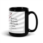 Exodus 15:26 Bible Verse, diligently listen Black Glossy Mug