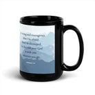 Joshua 1:9 Bible Verse, Courageous Black Glossy Mug