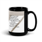 Joshua 1:9 Bible Verse, for the Lord Black Glossy Mug