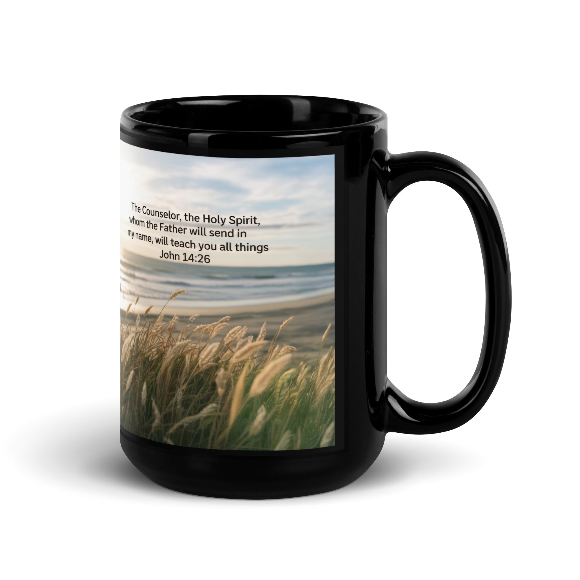 John 14:26 Bible Verse in my name Black Glossy Mug