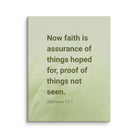 Heb 11:1 - Bible Verse, faith is assurance Canvas