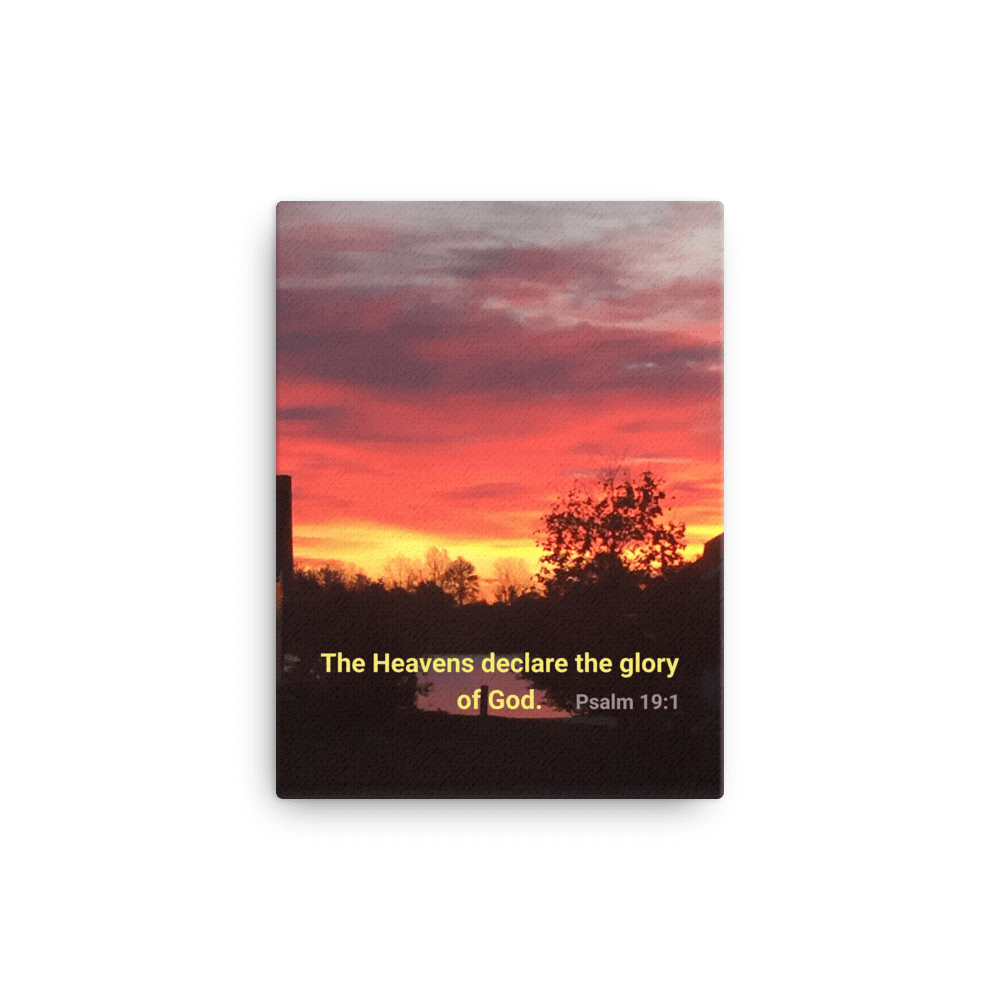 Psalm 19:1 Bible Verse, Sunset Glory Canvas
