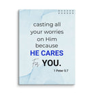 1 Pet 5:7 - Bible Verse, casting all your worries on Him Canvas