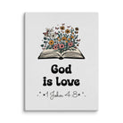 1 John 4:8 - Bible Verse, God is Love Canvas