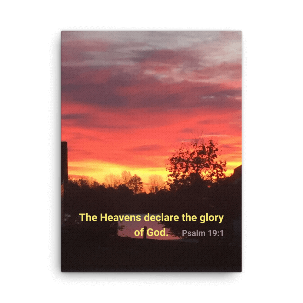 Psalm 19:1 Bible Verse, Sunset Glory Canvas