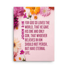 John 3:16 - Bible Verse, For God So Loved Canvas