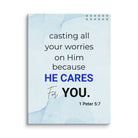 1 Pet 5:7 - Bible Verse, casting all your worries on Him Canvas