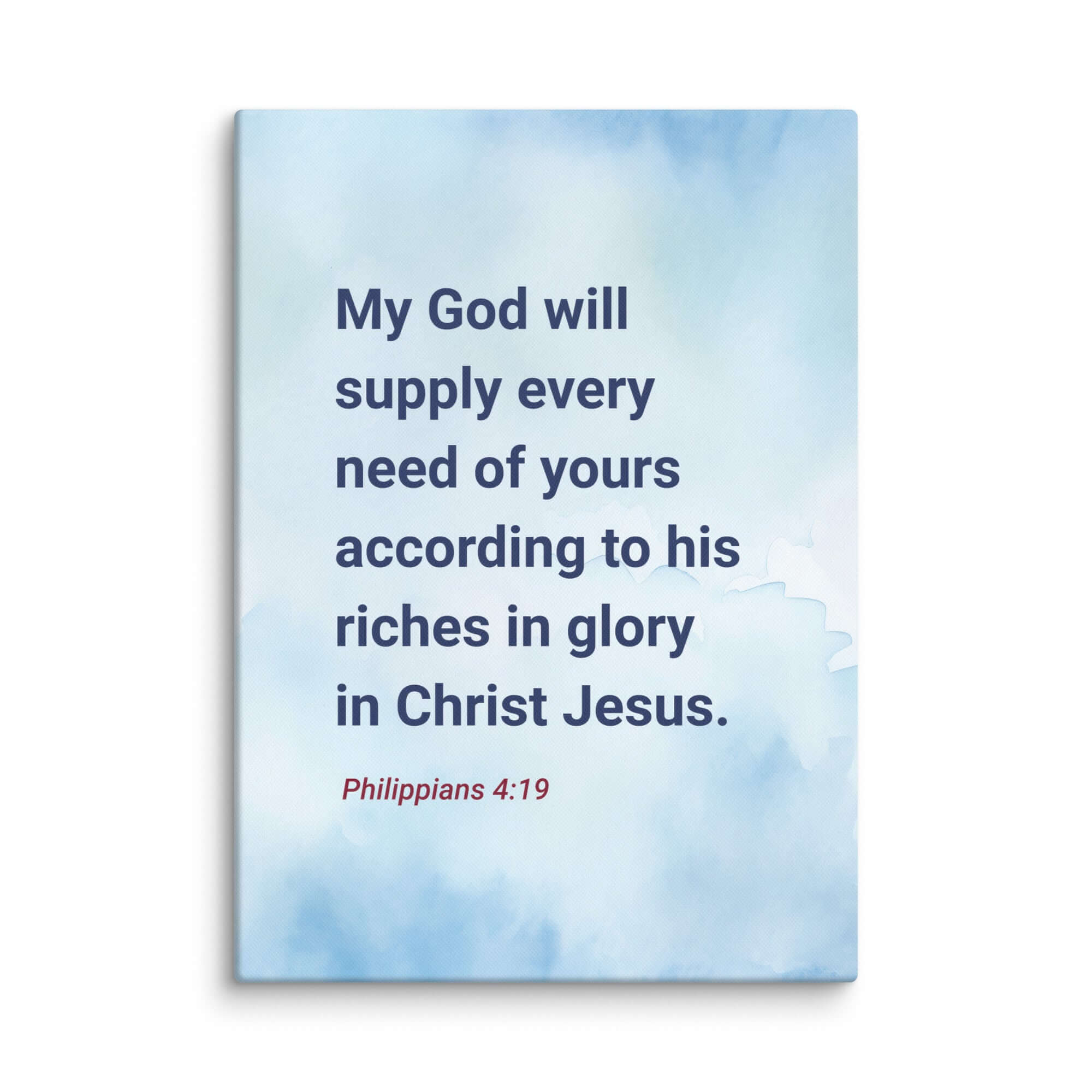 Phil 4:19 - Bible Verse, God will supply Canvas