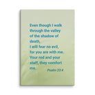 Psalm 23:4 - Bible Verse, fear no evil Canvas