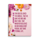 John 3:16 - Bible Verse, For God So Loved Canvas