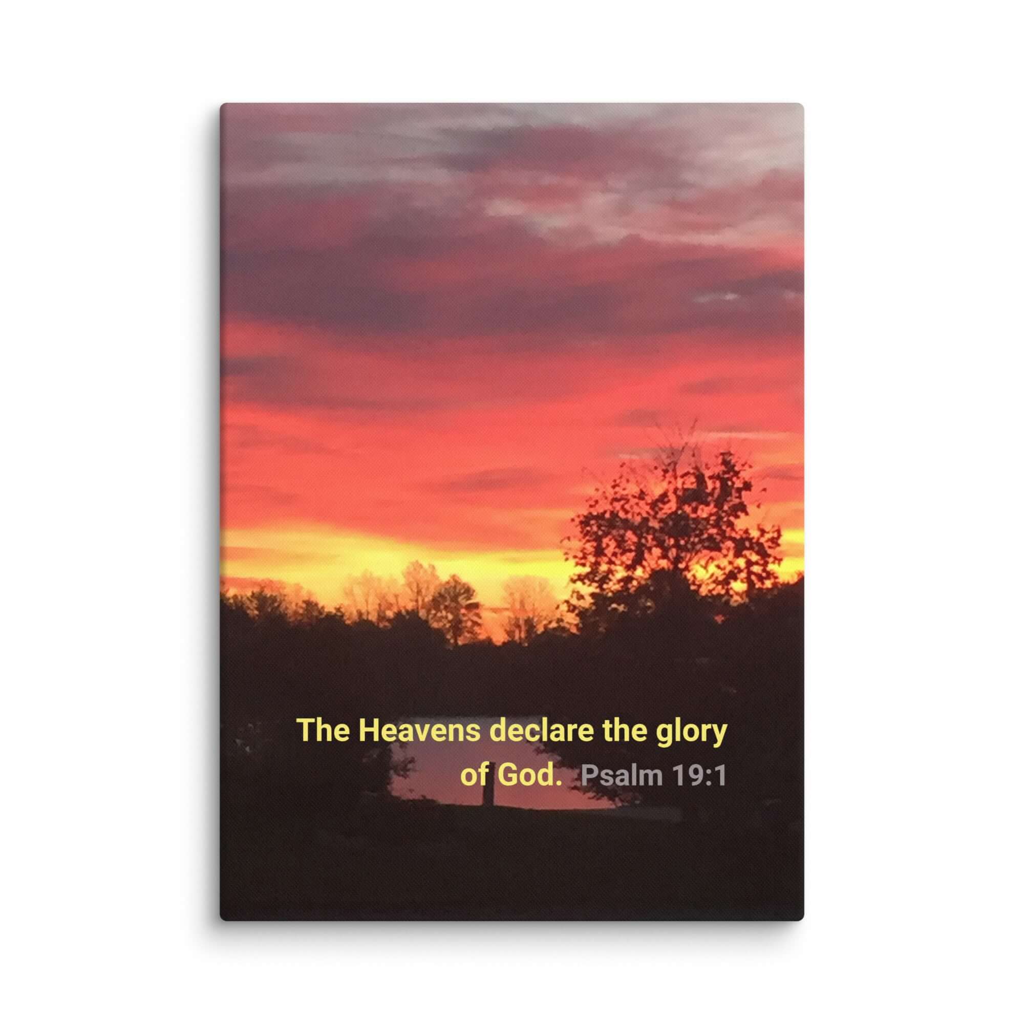 Psalm 19:1 Bible Verse, Sunset Glory Canvas