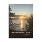 Psalm 46:10 Bible Verse, Sunset Glory Canvas