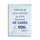 1 Pet 5:7 - Bible Verse, casting all your worries on Him Canvas