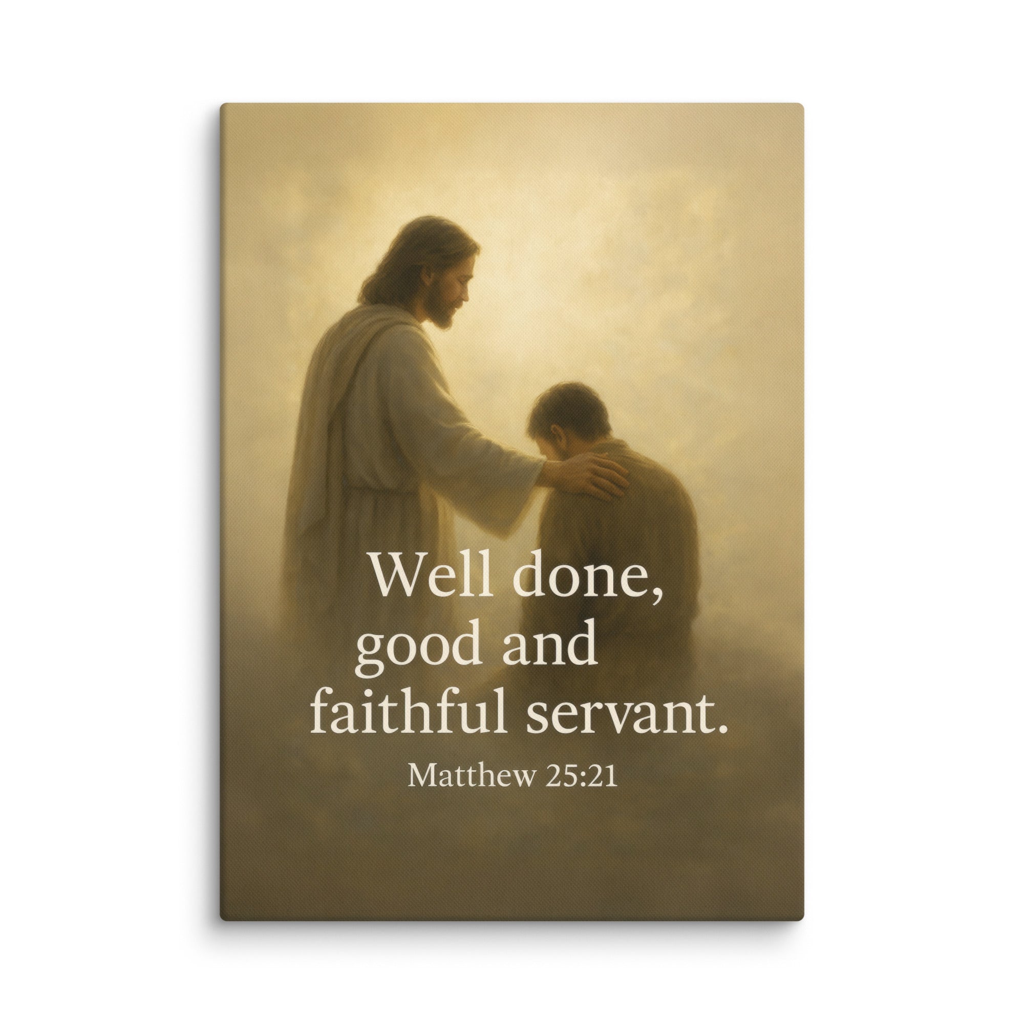 Matthew 25:21 Bible Verse Well Done Canvas 20″×28″