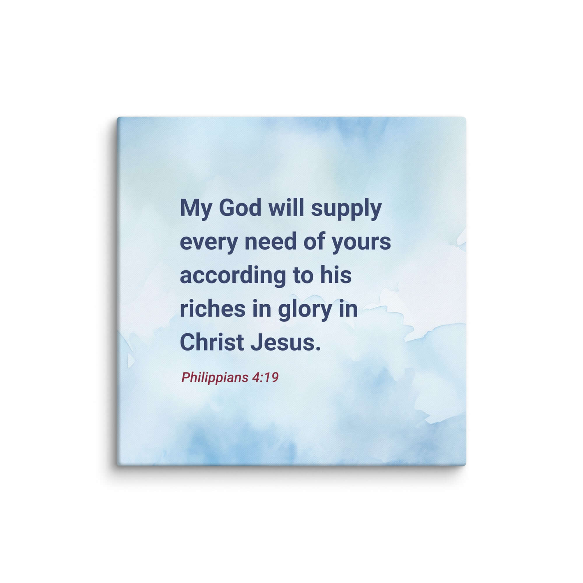 Phil 4:19 - Bible Verse, God will supply Canvas