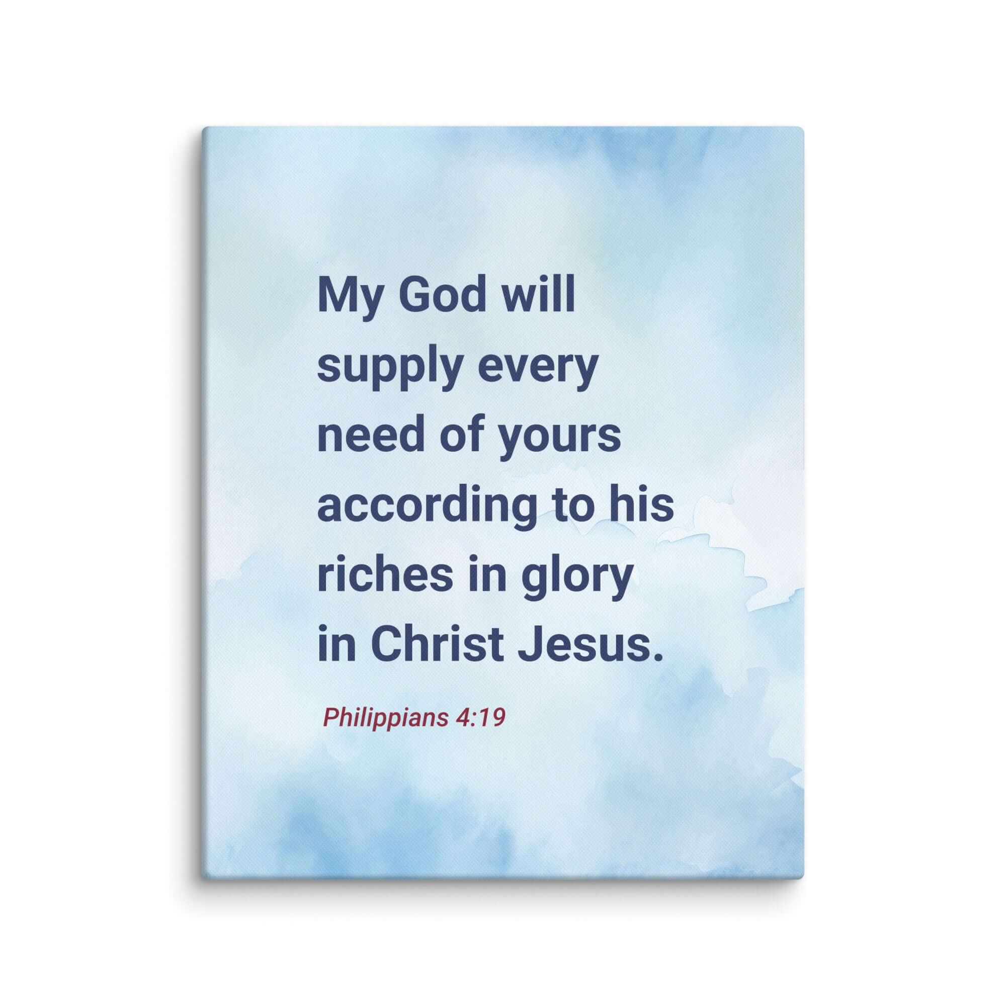 Phil 4:19 - Bible Verse, God will supply Canvas