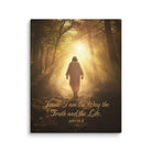 John 14:6 Bible Verse, Forest Image Canvas