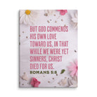 Romans 5:8 - Bible Verse, Christ Died for Us Canvas