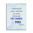 1 Pet 5:7 - Bible Verse, casting all your worries on Him Canvas