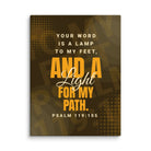 Psalm 119:105 - Bible Verse, lamp to my feet Canvas