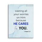 1 Pet 5:7 - Bible Verse, casting all your worries on Him Canvas