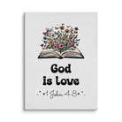 1 John 4:8 - Bible Verse, God is Love Canvas