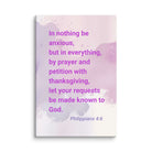 Phil 4:6 - Bible Verse, Prayer and Petition Canvas