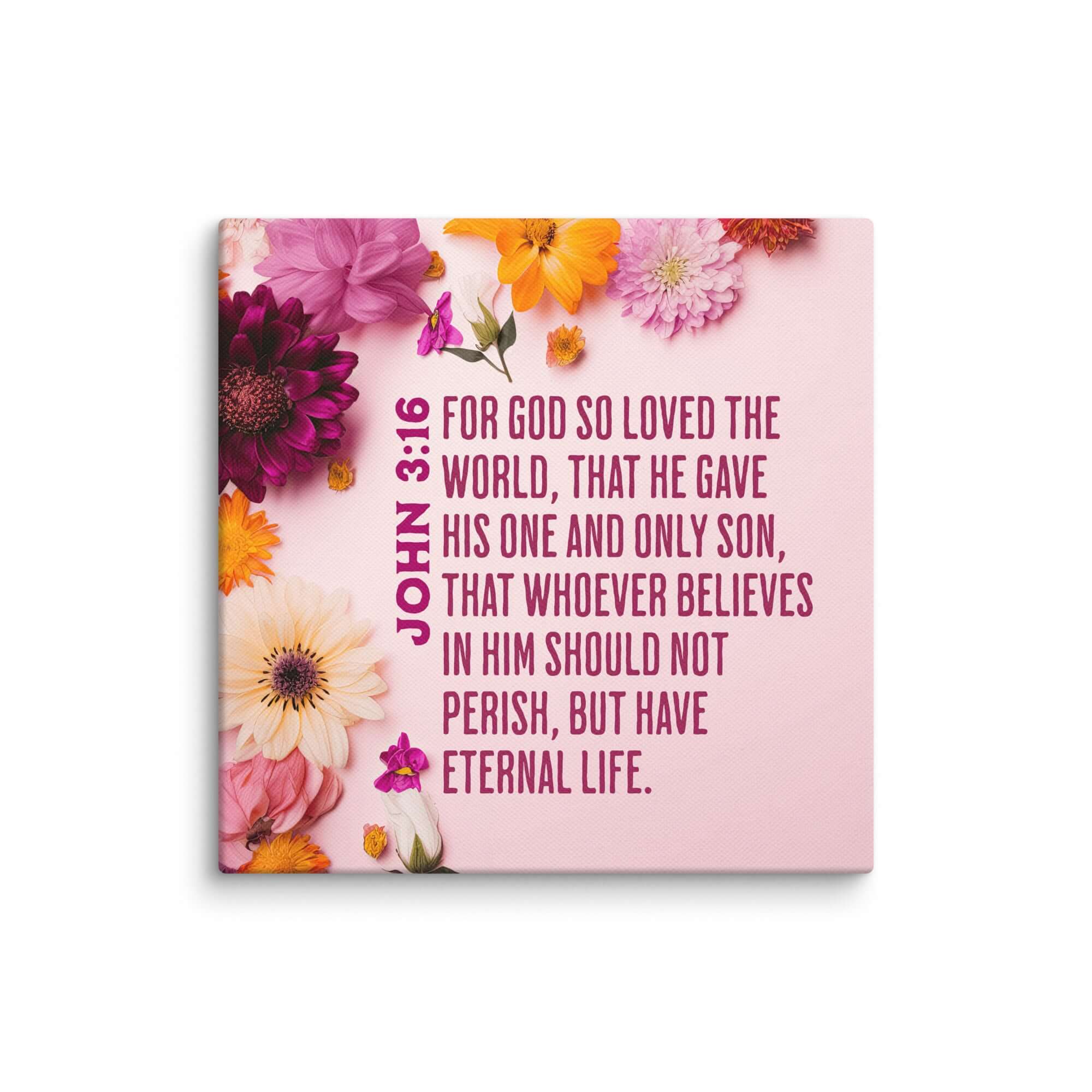 John 3:16 - Bible Verse, For God So Loved Canvas