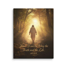 John 14:6 Bible Verse, Forest Image Canvas