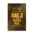 Psalm 119:105 - Bible Verse, lamp to my feet Canvas