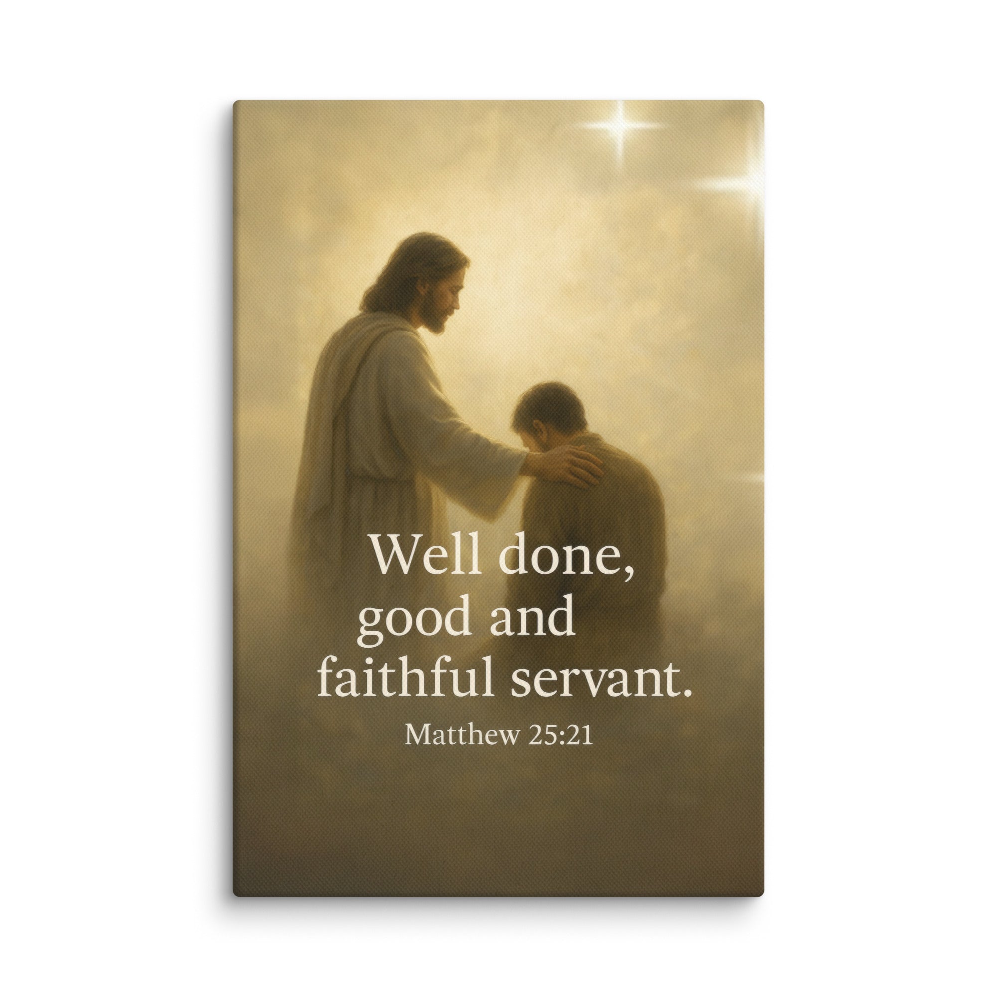 Matthew 25:21 Bible Verse Well Done Canvas 8″×12″