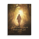 John 14:6 Bible Verse, Forest Image Canvas