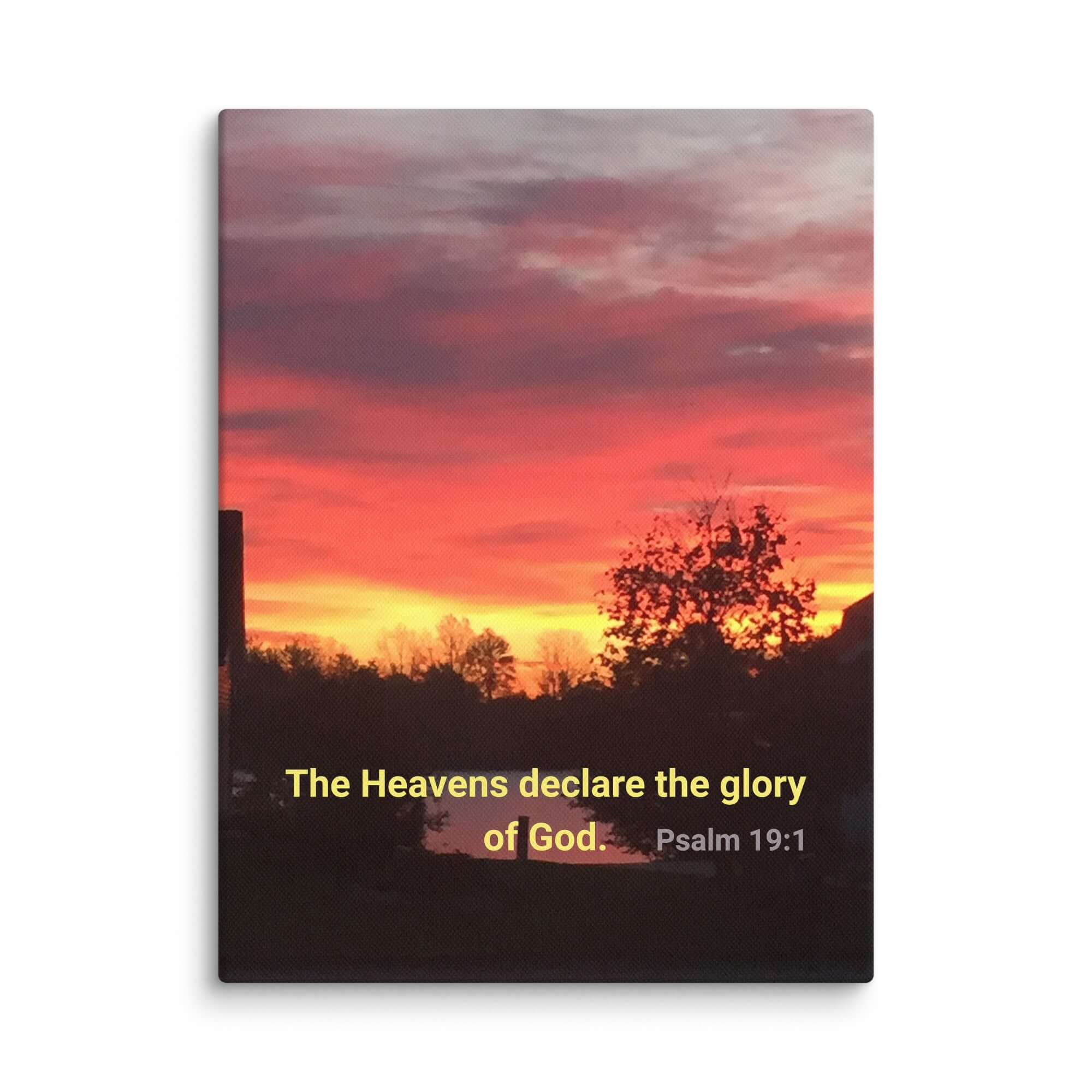 Psalm 19:1 Bible Verse, Sunset Glory Canvas