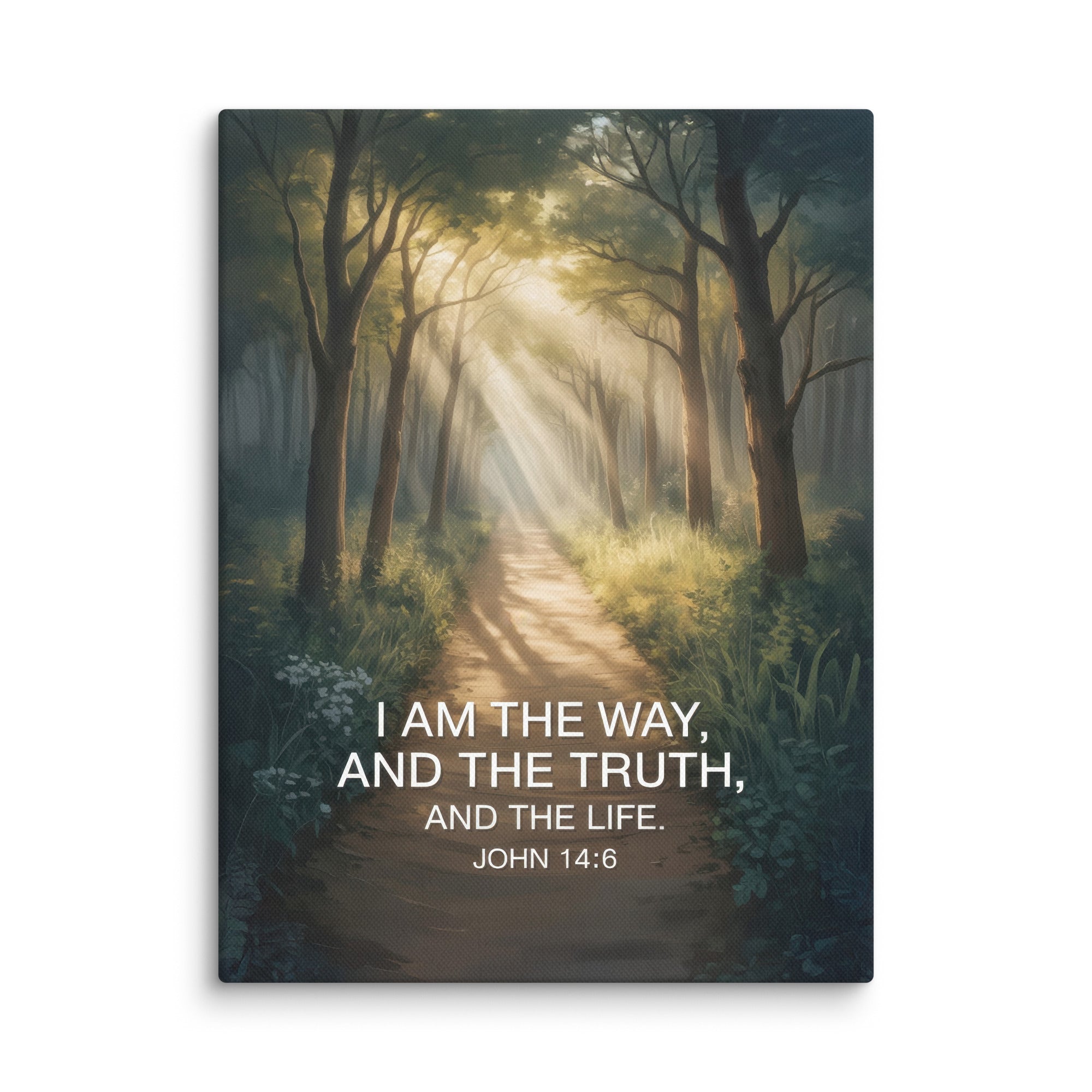 John 14:6 Bible Verse I Am Canvas 9″×12″