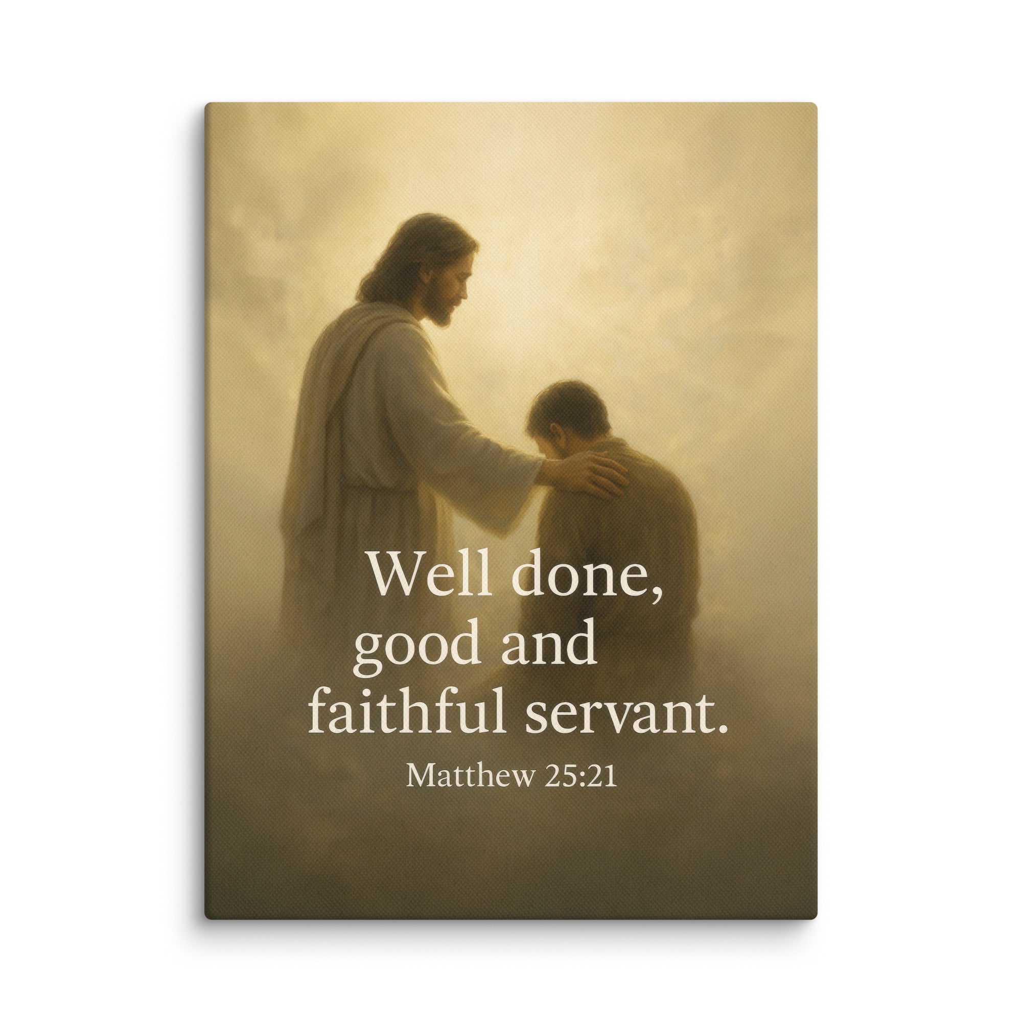 Matthew 25:21 Bible Verse Well Done Canvas 9″×12″