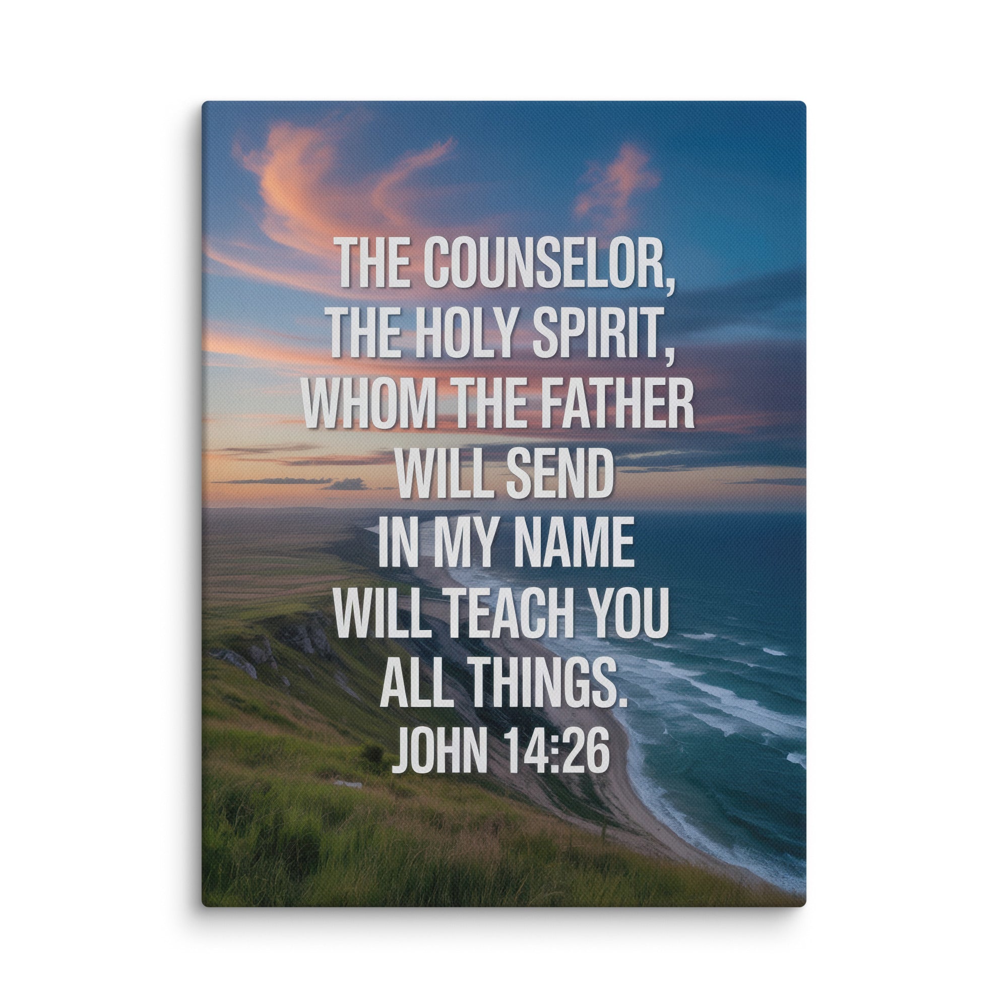 John 14:26 Bible Verse will teach Canvas 9″×12″